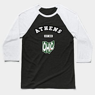 😼 Athens Ohio Strong, Buckeye State Map, Est 1811, City Pride Baseball T-Shirt